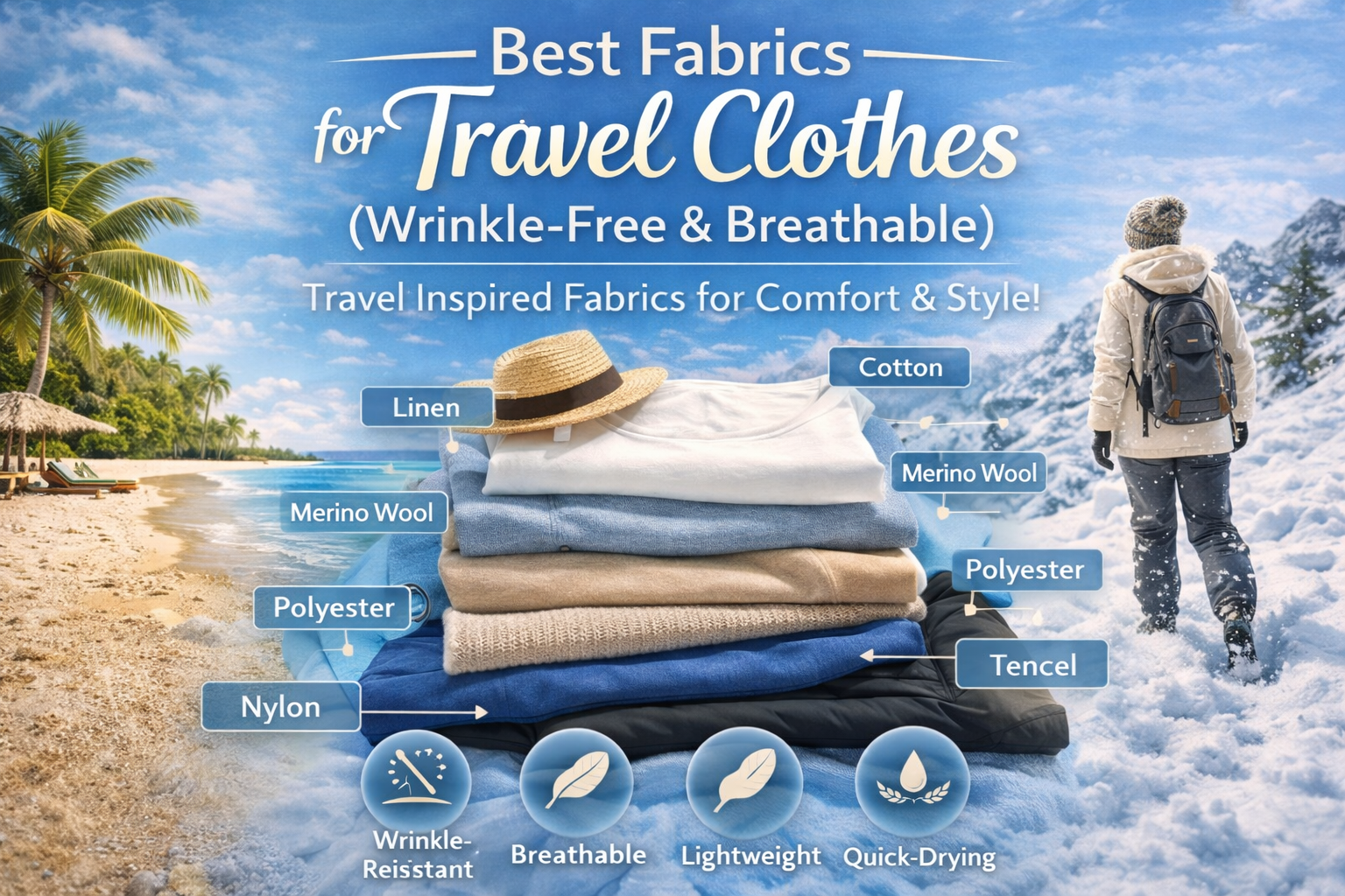 Best Fabrics for Travel Clothes (Wrinkle-Free & Breathable)